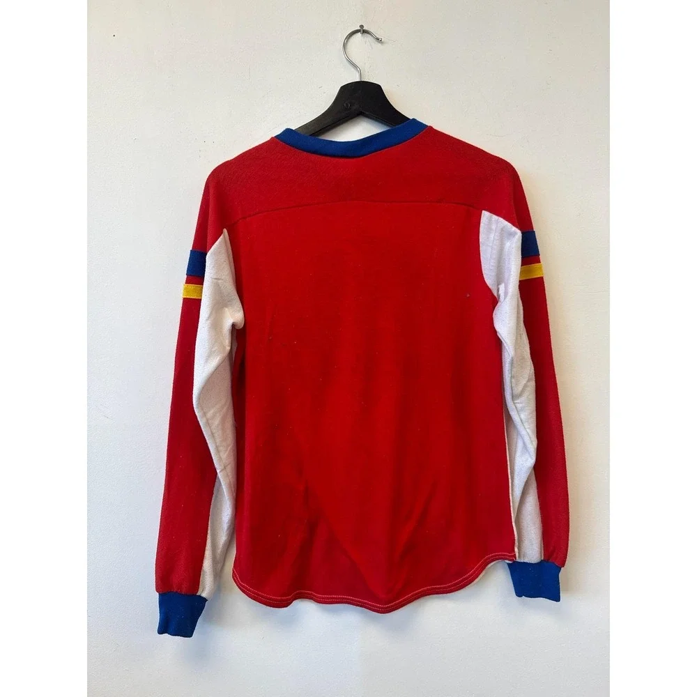Vintage Carter's Hockey Shirt‎ Youth Large Red White Long Sleeve Made USA 80s